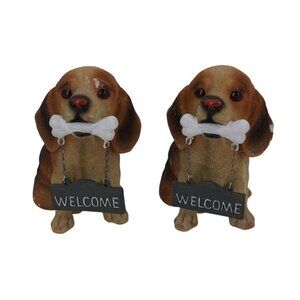 Home & Garden Beagle Welcome Sign - Imperfections - 6" - Set of 2